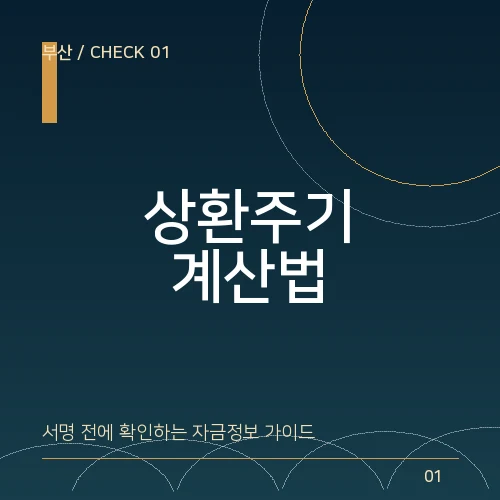 부산일수 상환주기 계산법: 매일 내는 금액보다 총상환액을 먼저 보세요 대표 이미지
